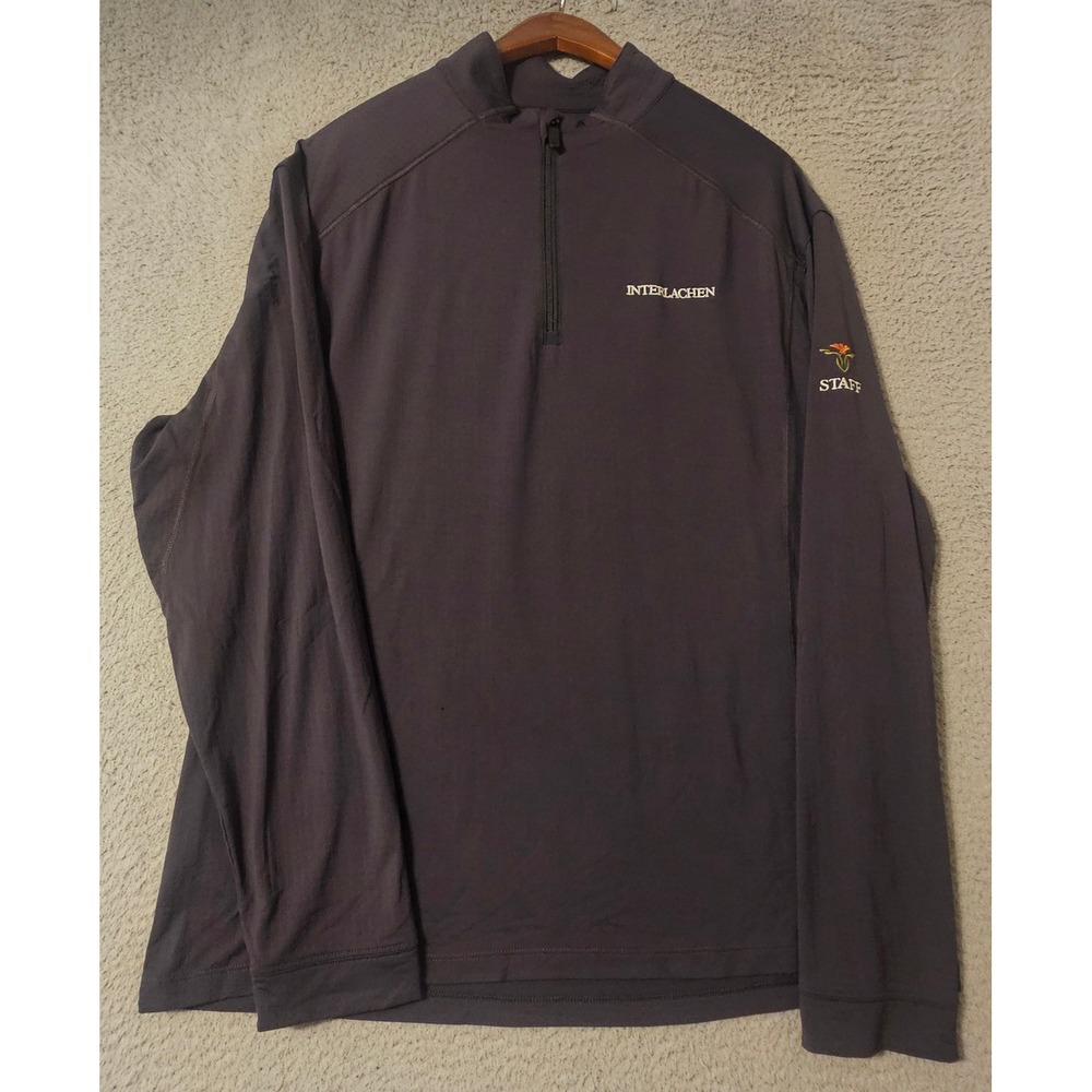 IBKUL Mens IceFil Quarter Zip Pullover Shirt Large Interlachen Staff Gray